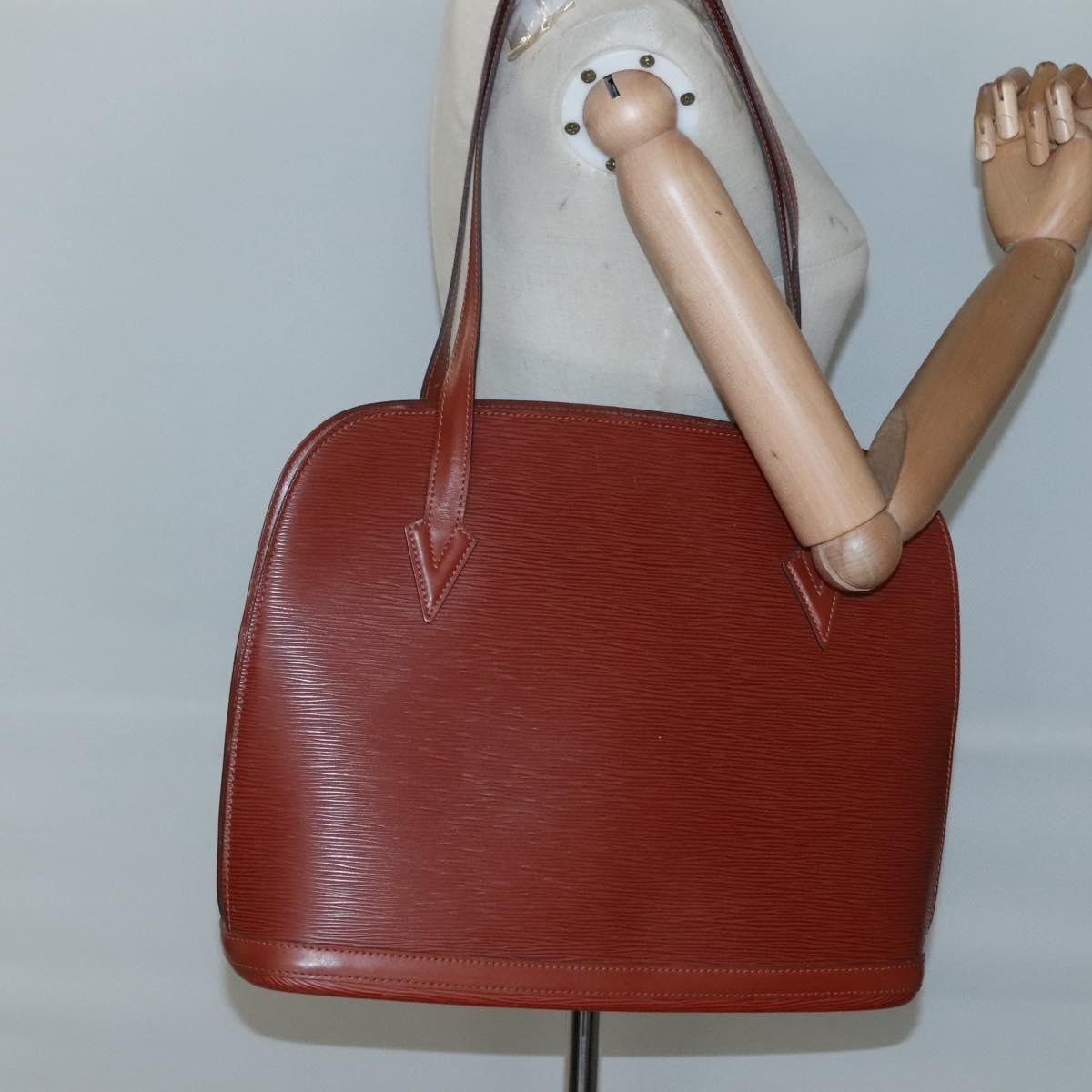 Louis Vuitton Lussac Handbag Epi Leather, BROWN, LEATHER, Shoulder bag