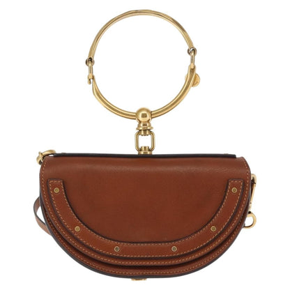 Chloe Nile Crossbody Bag Leather, BROWN, LEATHER, Crossbody bag