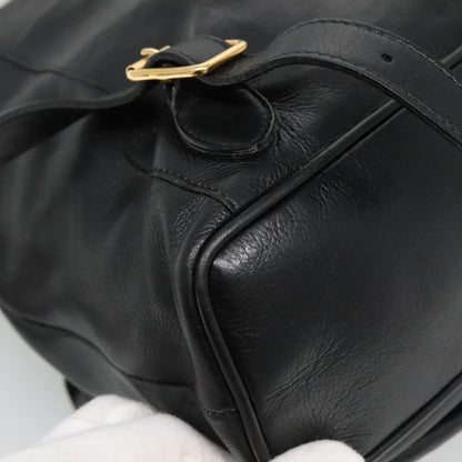 Gucci Vintage Bamboo Backpack Leather, BLACK, LEATHER, Backpack