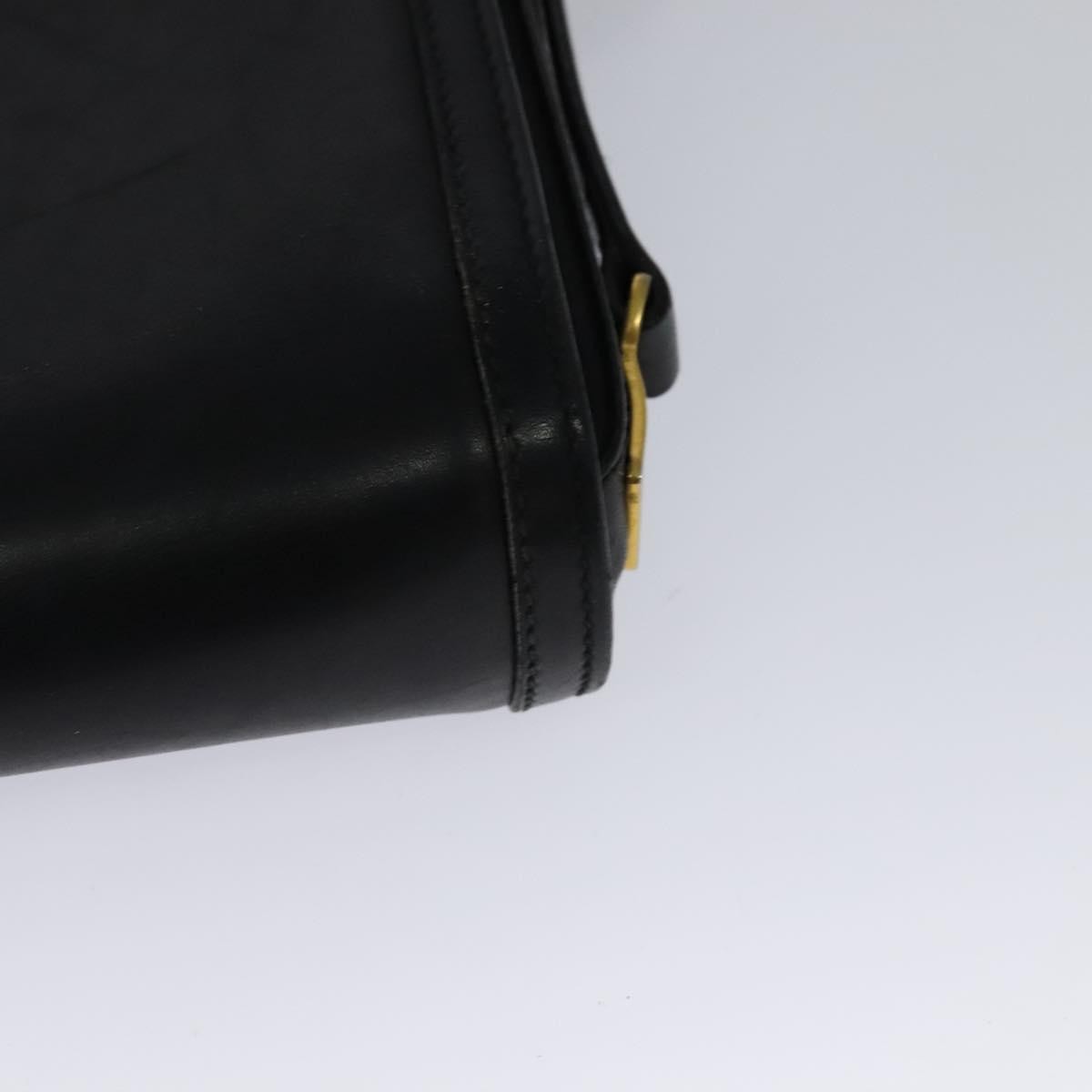 Gucci Vintage Flap Crossbody Bag Leather, BLACK, LEATHER, Shoulder bag