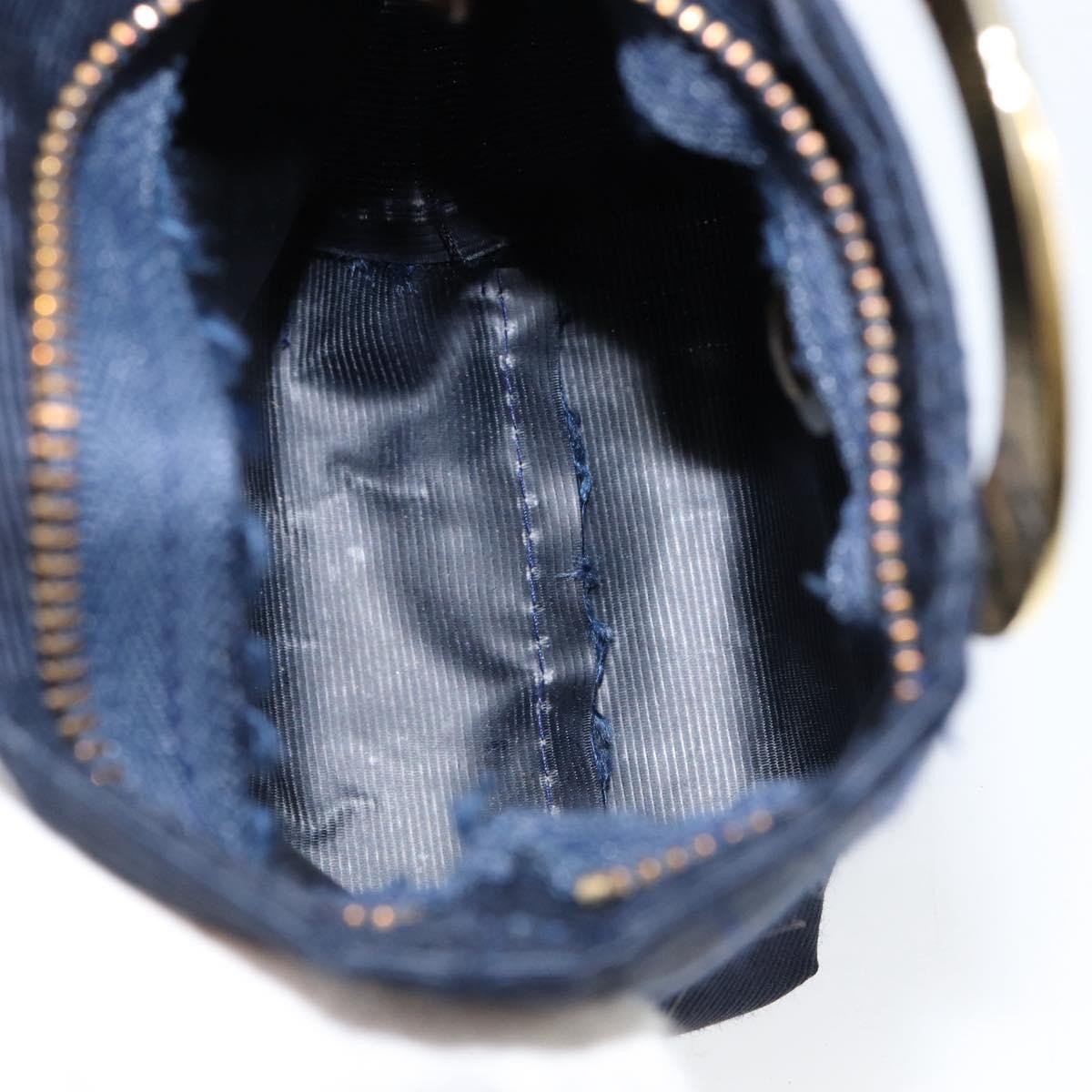 Celine Circle Logo Pouch Nylon, NAVY, NYLON, Clutche & pouche