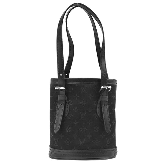 Louis Vuitton Bucket Bag Monogram Satin, BLACK, SATIN, Handbag