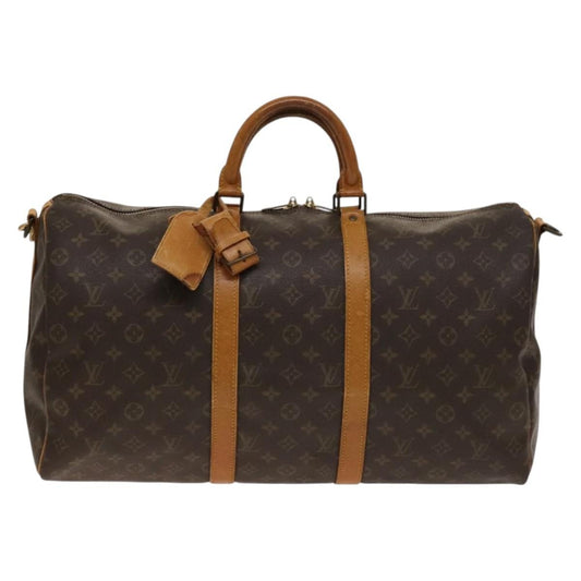 Louis Vuitton Keepall Bandouliere Bag Monogram Canvas, BROWN, CANVAS, Travel bag