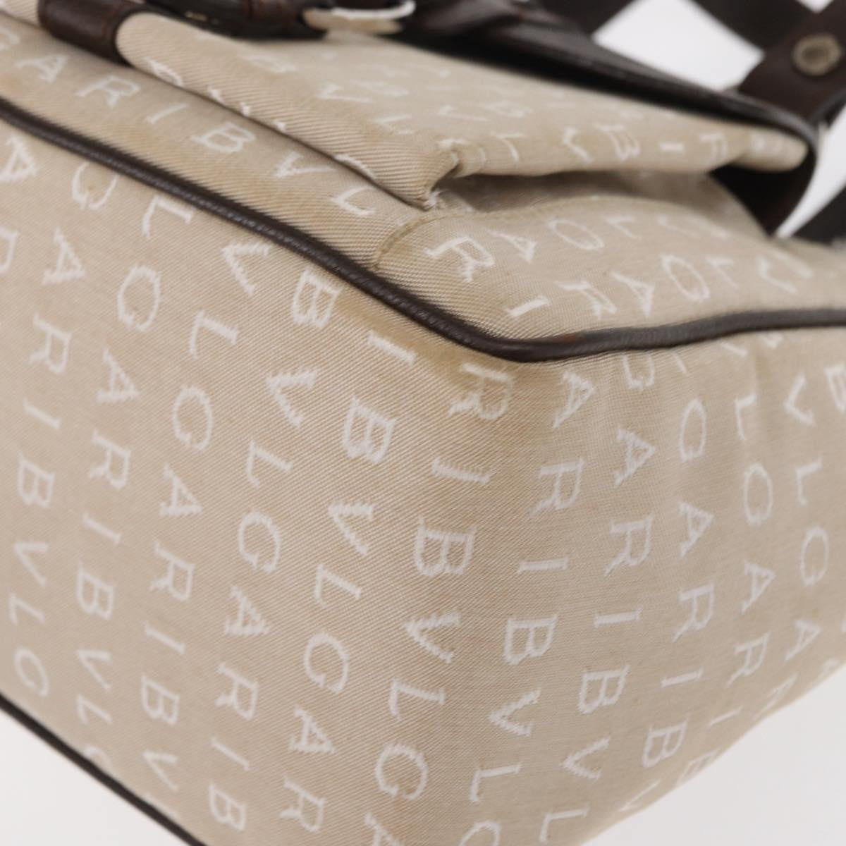 Bvlgari Logomania Handbag Canvas, Beige, Canvas, Handbag