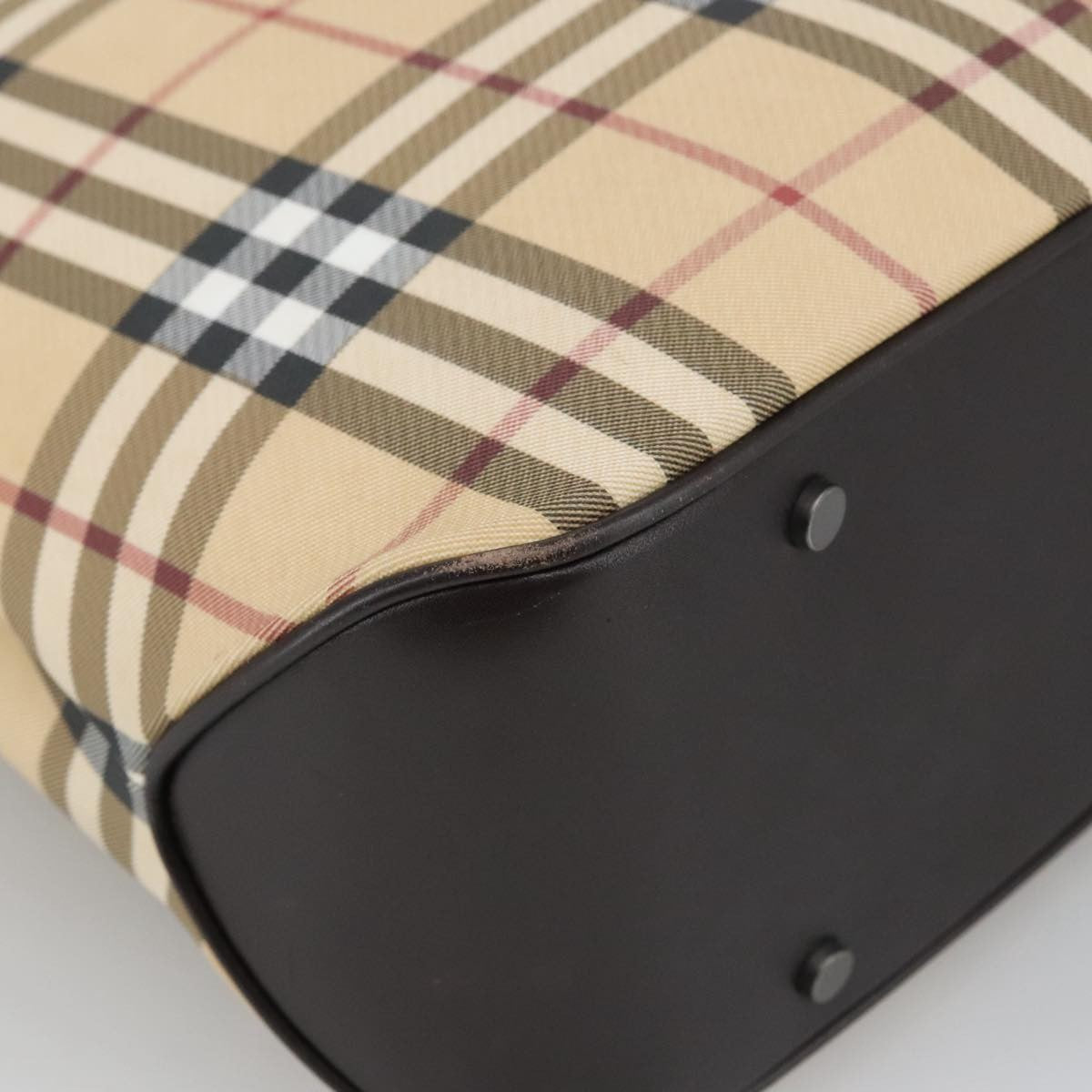 Burberry Top Handle Tote Haymarket Coated Canvas, BEIGE, CANVAS, Tote bag