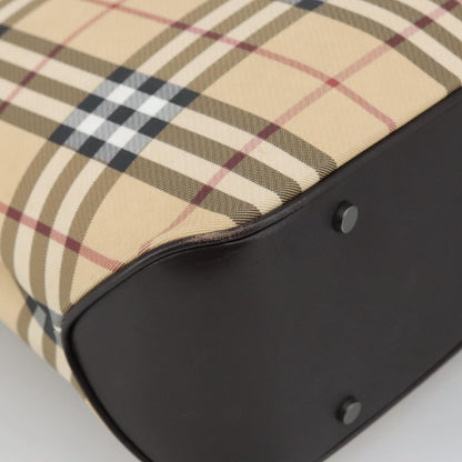 Burberry Top Handle Tote Haymarket Coated Canvas, BEIGE, CANVAS, Tote bag