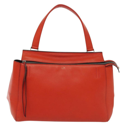 Celine Edge Bag Leather, ORANGE, LEATHER, Handbag