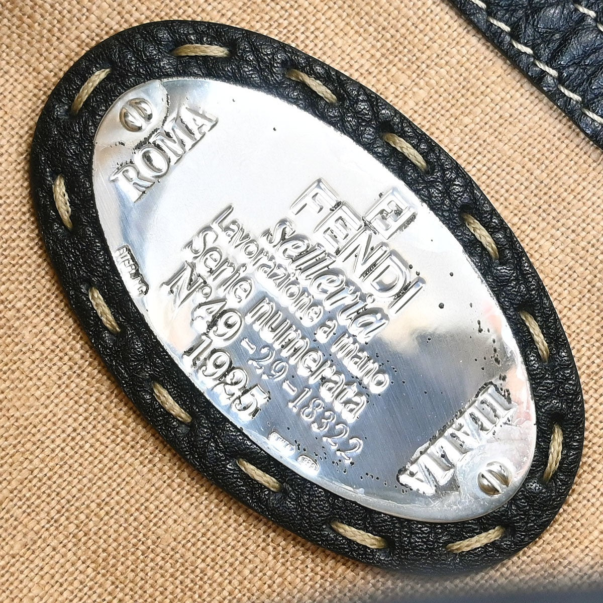 Fendi Selleria Linda Satchel Pebbled Leather, BLACK, LEATHER, Handbag