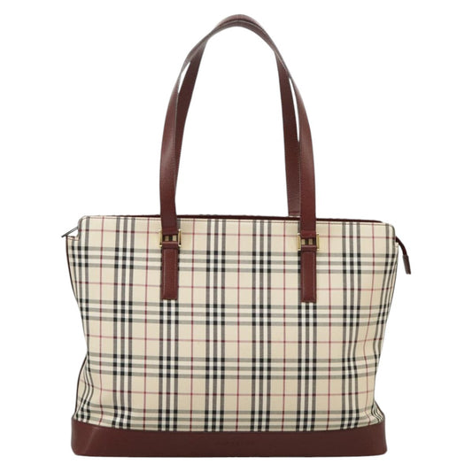 Burberry Nova Check Tote Canvas and Leather, BEIGE, CANVAS, Tote bag