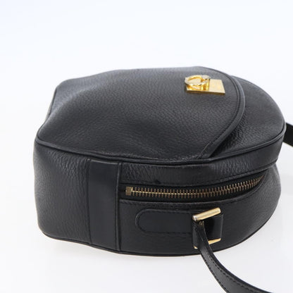 Celine Vintage Triomphe Shoulder Bag Leather, BLACK, LEATHER, Shoulder bag