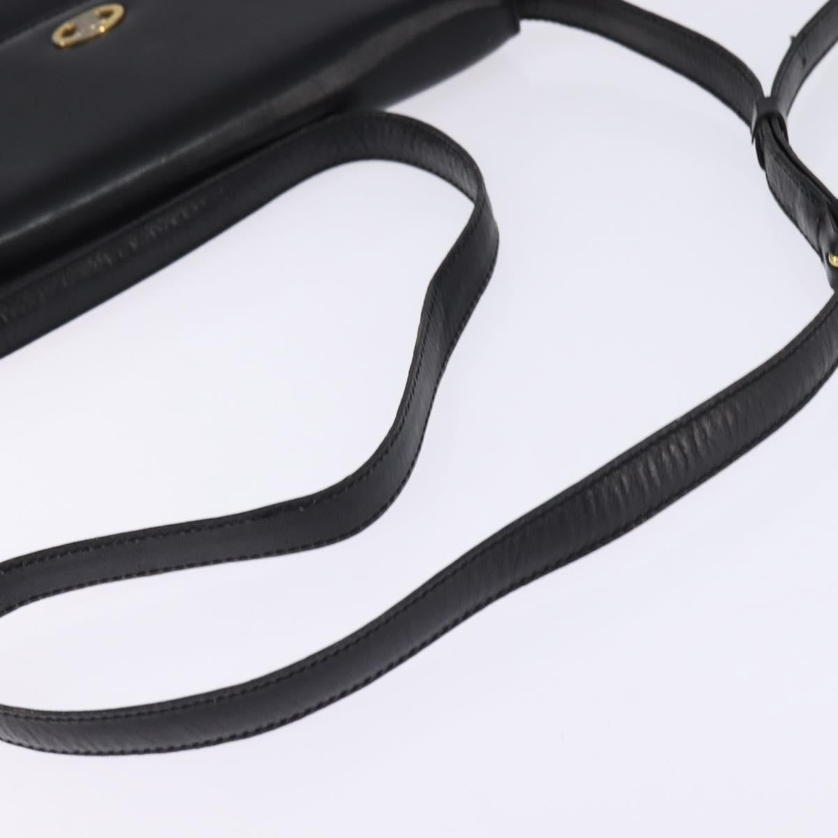 Celine Vintage Triomphe Shoulder Bag Leather, BLACK, LEATHER, Shoulder bag