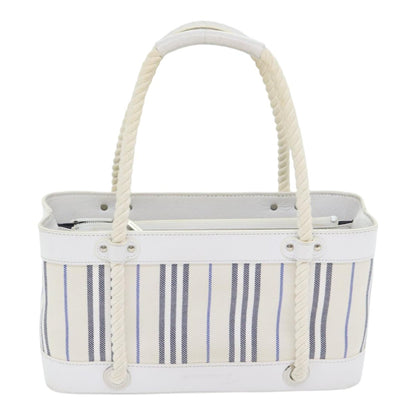 Burberry Vintage Handbag Canvas, WHITE, CANVAS, Handbag