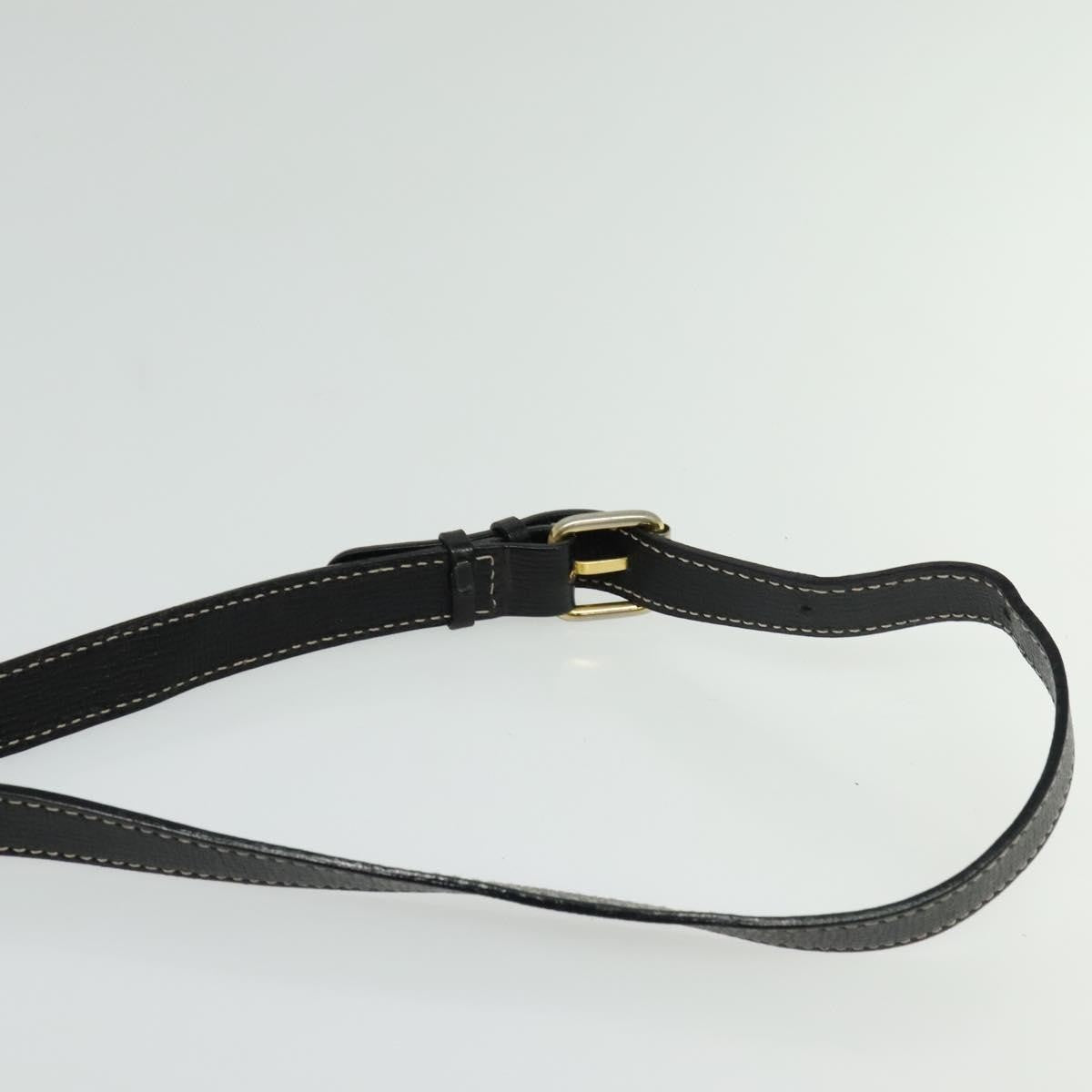 Celine Vintage Circle Logo Crossbody Bag Leather, BLACK, LEATHER, Crossbody bag