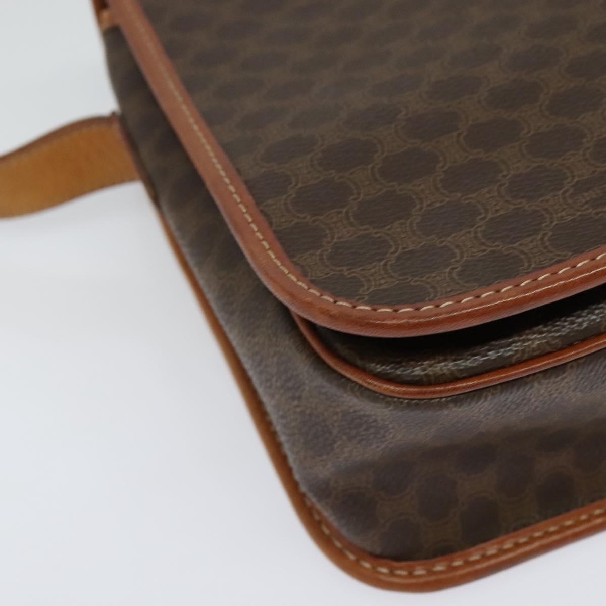 Celine Macadam Shoulder Bag PVC Leather, BROWN, CANVAS, Shoulder bag