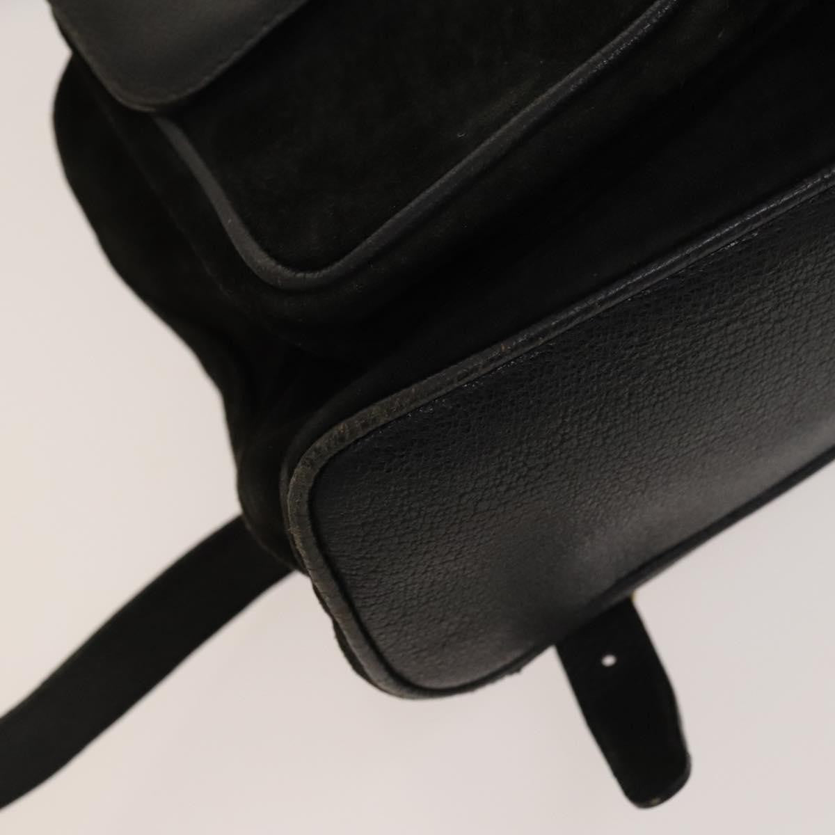 Gucci Vintage Bamboo Backpack Suede, BLACK, SUEDE, Backpack