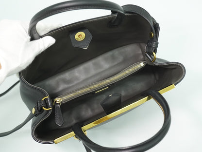 Fendi 2Jours Bag Leather, BLACK, LEATHER, Handbag