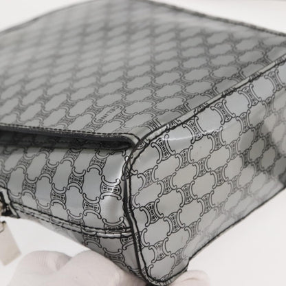 Celine Vintage Macadam Backpack Canvas and Leather, SILVER, PVC, Backpack