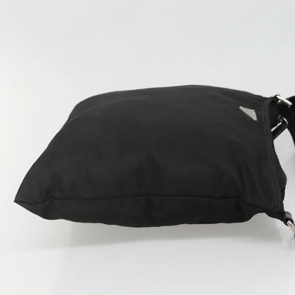 Prada Flat Messenger Bag Tessuto, BLACK, NYLON, Shoulder bag
