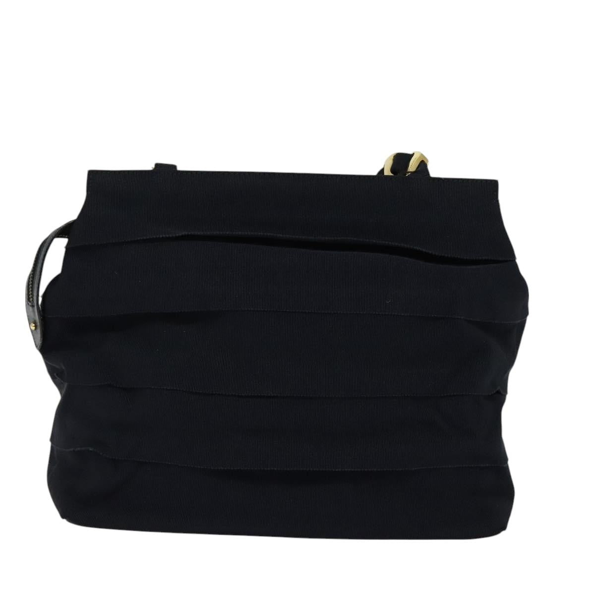 Salvatore Ferragamo Vala Shoulder Bag Canvas, NAVY, CANVAS, Shoulder bag