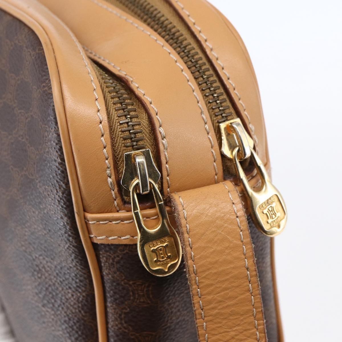 Celine Macadam Shoulder Bag PVC Leather, BROWN, PVC, Shoulder bag