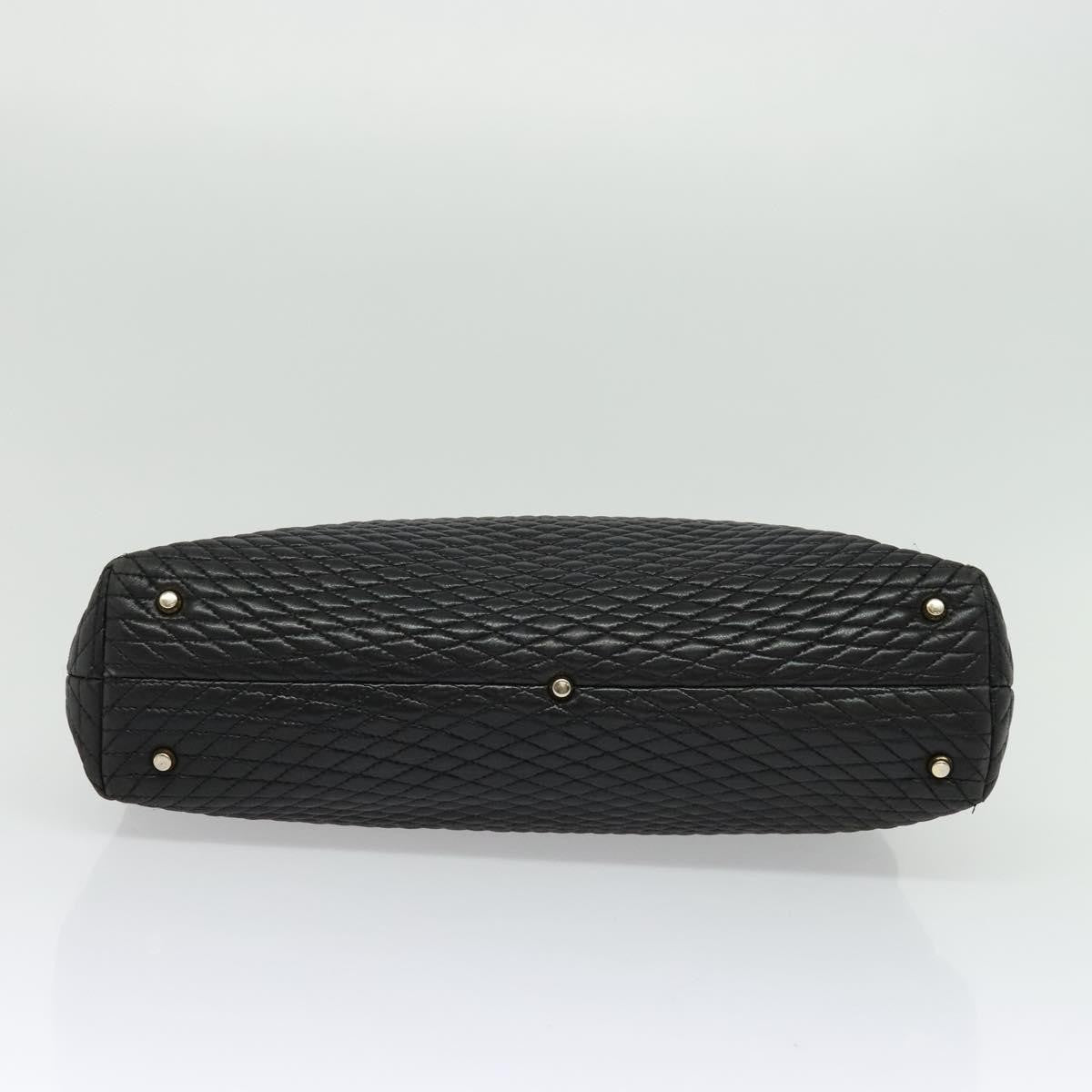 Bally Vintage Chain Shoulder Bag Quilted Leather, BLACK, LEATHER, Shoulder bag