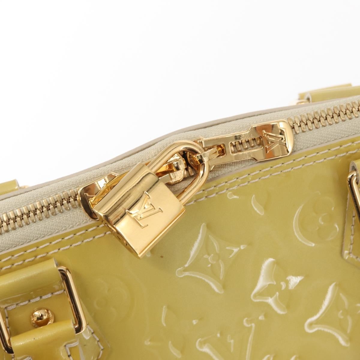 Louis Vuitton Alma Handbag Monogram Vernis, YELLOW, PATENT_LEATHER, Handbag