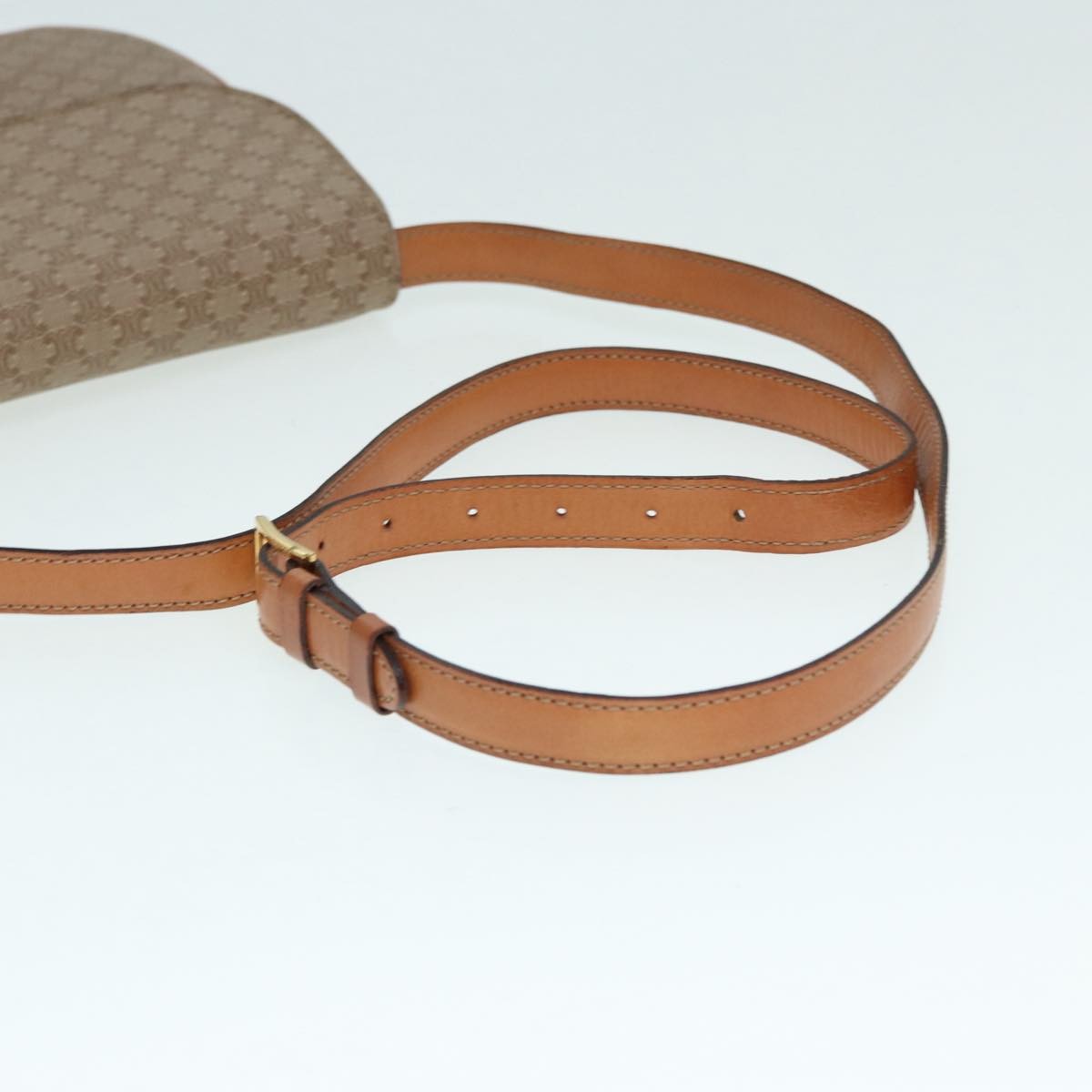 Celine Vintage Macadam Shoulder Bag Canvas, BEIGE, CANVAS, Shoulder bag