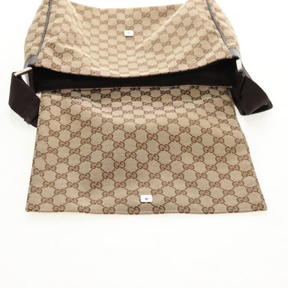 Gucci Flap Messenger GG Canvas, BEIGE, CANVAS, Shoulder bag