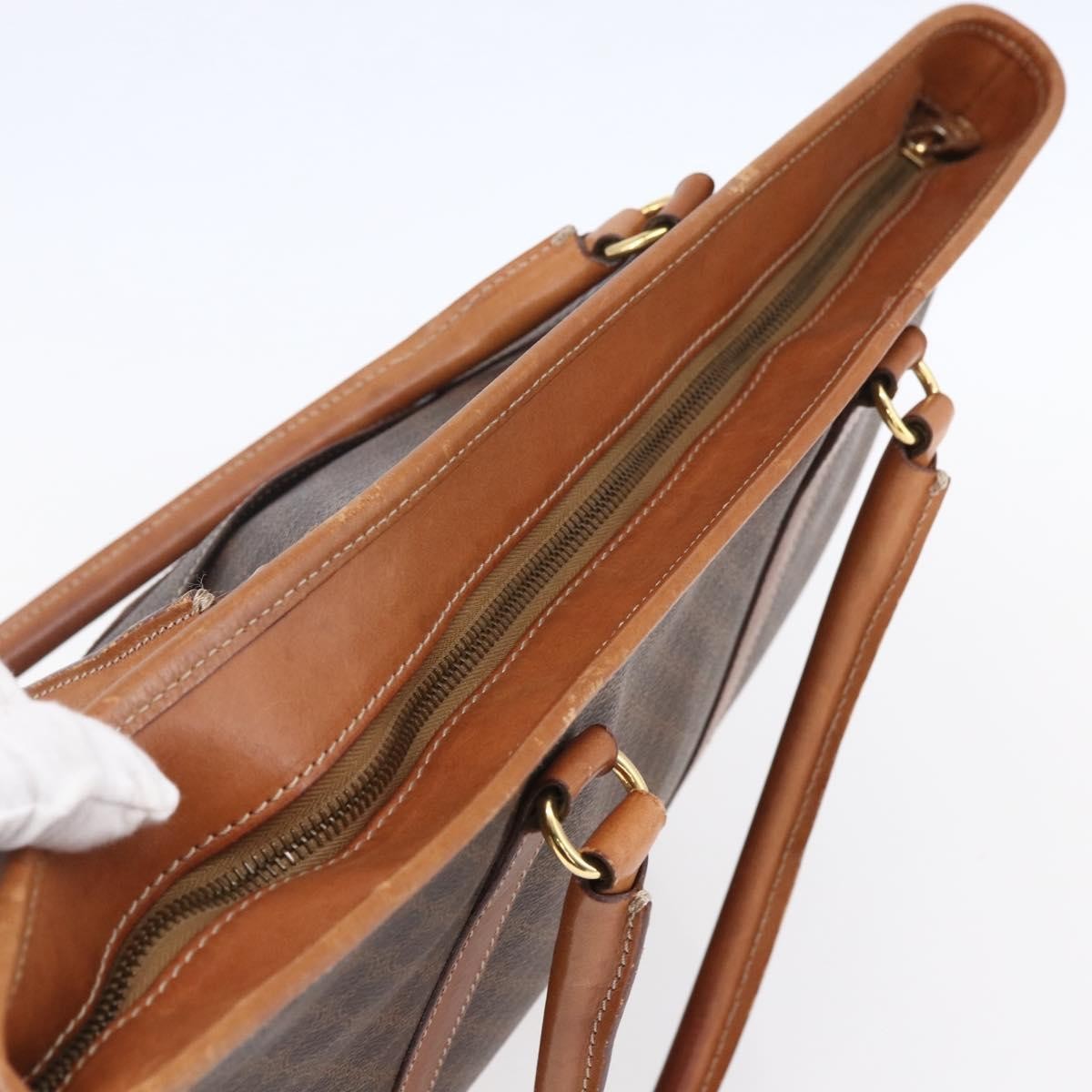 Celine Vintage Macadam Tote bag Canvas, BROWN, CANVAS, Tote bag