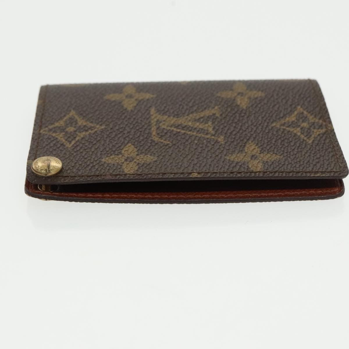 Louis Vuitton Porte Cartes Pression Card Case Monogram Canvas, BROWN, CANVAS, Card Holders