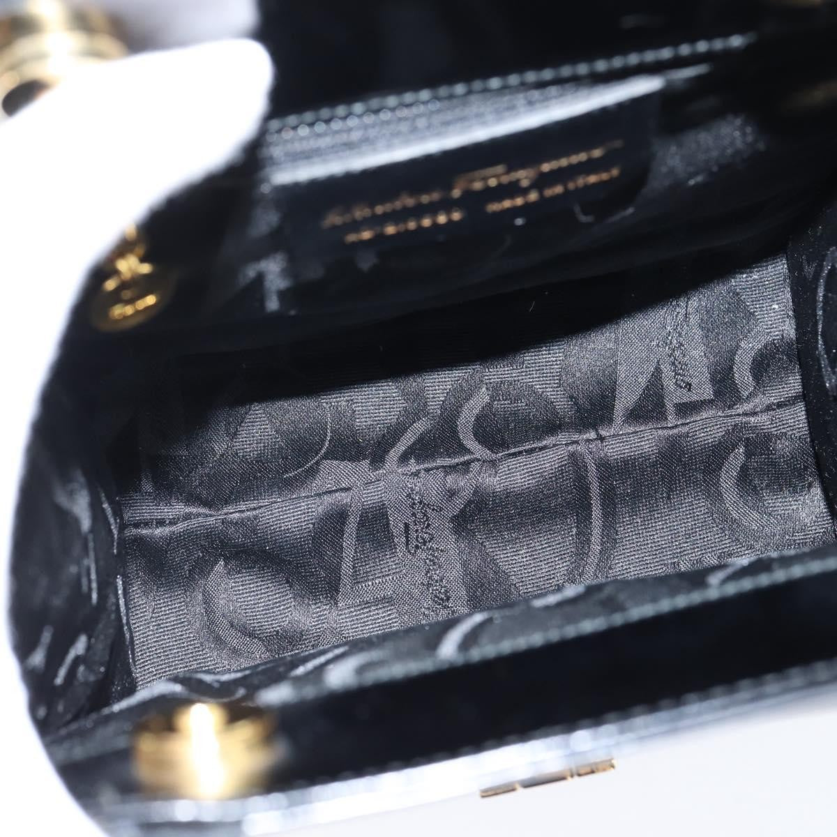 Salvatore Ferragamo Gancini handbag Patent leather, BLACK, PATENT_LEATHER, Handbag