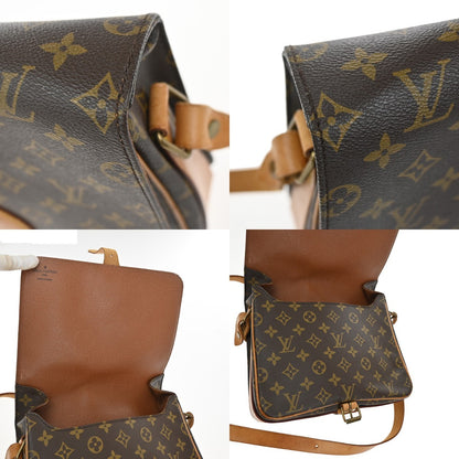 Louis Vuitton Cartouchiere Handbag Monogram Canvas, BROWN, LEATHER, Shoulder bag