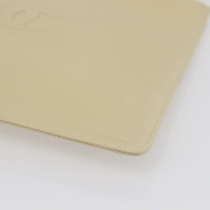 Chanel CC Pochette Quilted Caviar, BEIGE, LEATHER, Clutche & pouche