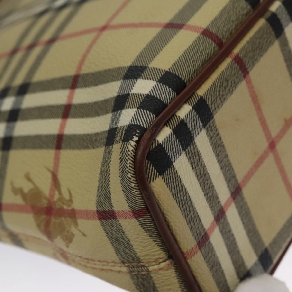 Burberry Top Handle Tote Haymarket Coated Canvas, BEIGE, CANVAS, Tote bag