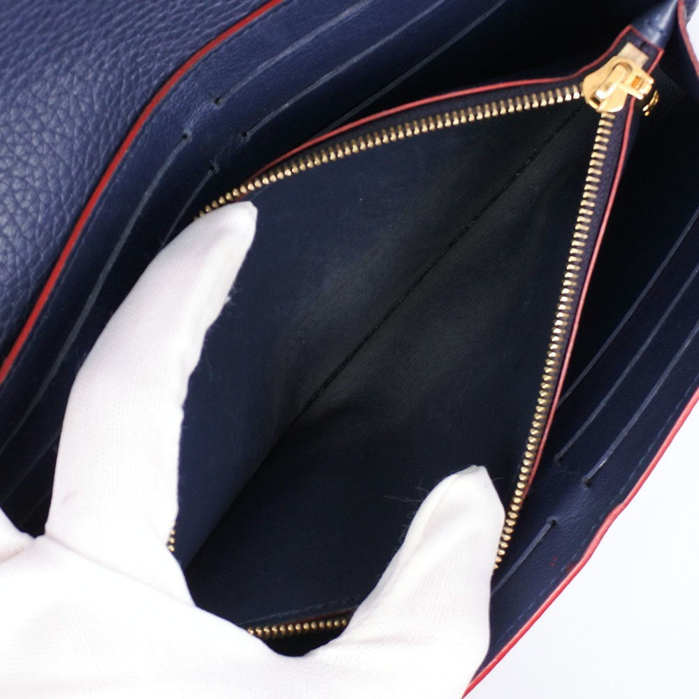 Louis Vuitton Capucines Long Wallet Leather, NAVY, LEATHER, Wallets