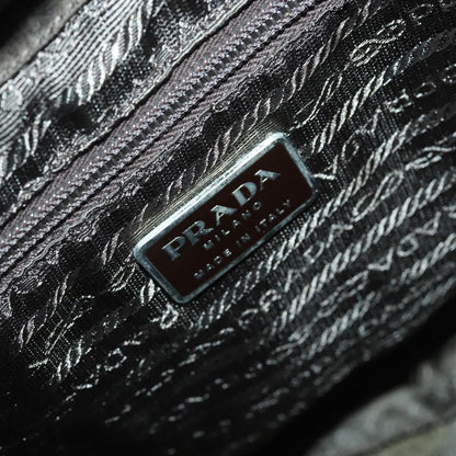 Prada Double Pocket Drawstring Backpack Nylon with Studded Detail, KHAKI, NYLON, Backpack