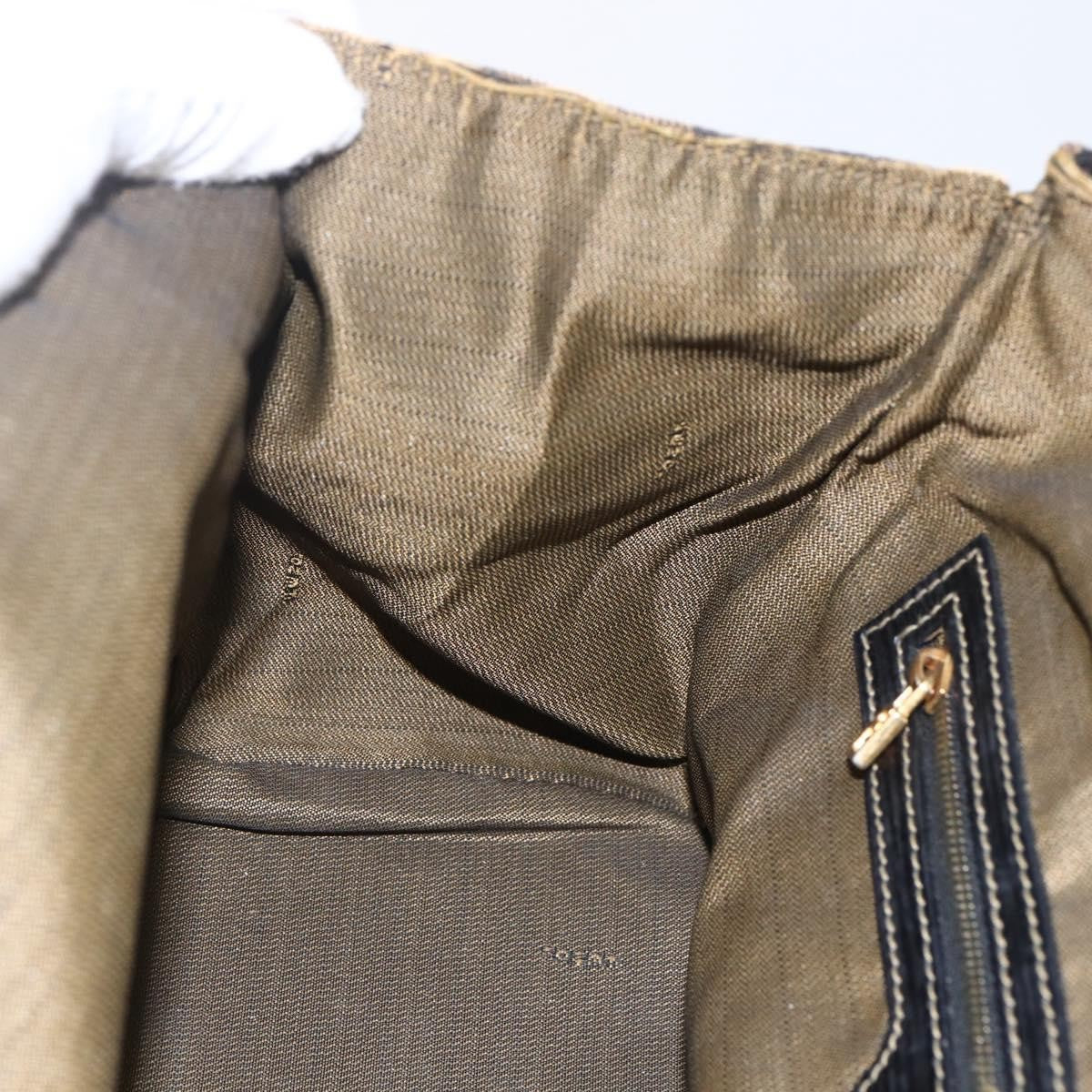 Fendi Vintage Pequin Convertible Boston Bag Coated Canvas, BROWN, CANVAS, Travel bag