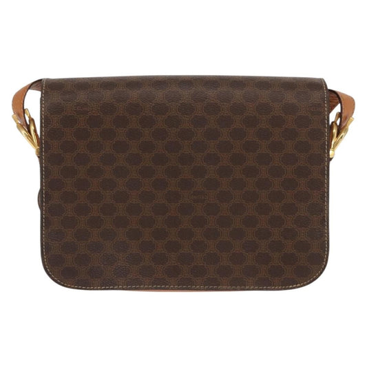 Celine Macadam Shoulder Bag PVC Leather, BROWN, CANVAS, Shoulder bag