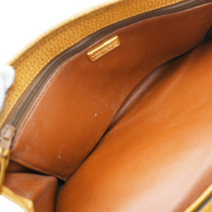 Christian Dior Vintage CD Logo Shoulder Bag Leather, BROWN, LEATHER, Shoulder bag