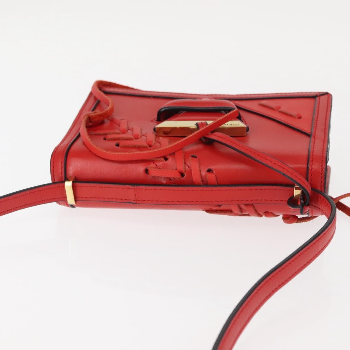 Loewe Barcelona Shoulder Bag Leather, RED, LEATHER, Shoulder bag