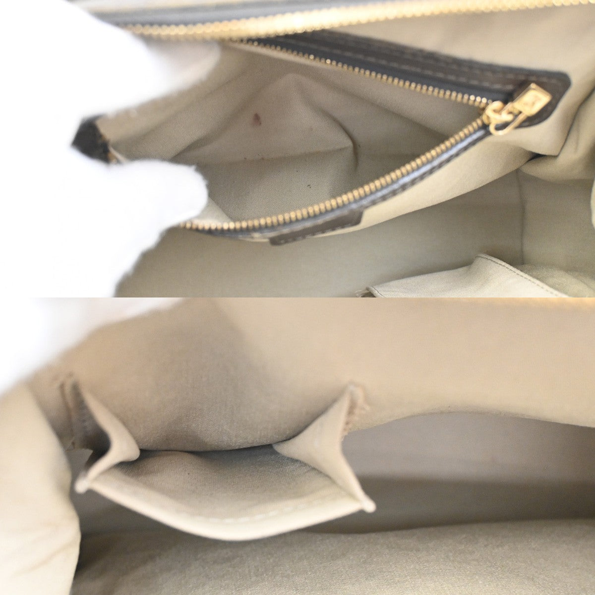 Louis Vuitton Josephine Handbag Mini Lin, KHAKI, CANVAS, Shoulder bag