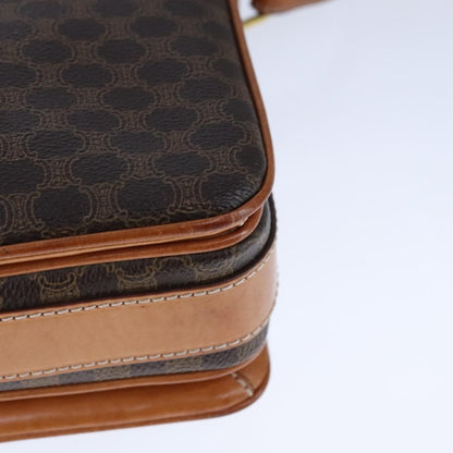 Celine Macadam Shoulder Bag PVC Leather, BROWN, CANVAS, Shoulder bag