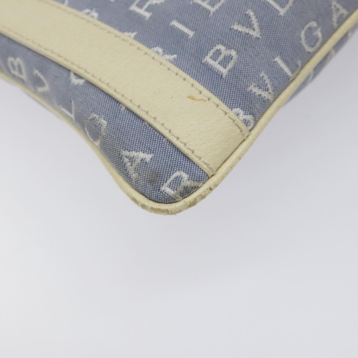 Bvlgari B.Zero1 Logomania Bag Canvas with Leather, BLUE, NYLON, Shoulder bag