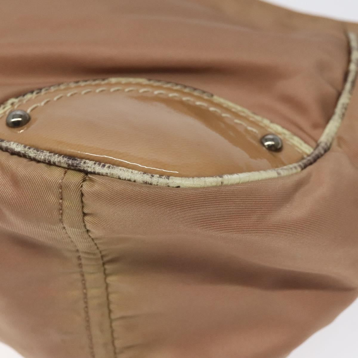 Prada Zip Hobo Tessuto with Leather, BEIGE, NYLON, Shoulder bag