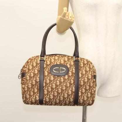 Christian Dior Vintage CD Trotter Handbag Canvas, BROWN, CANVAS, Handbag