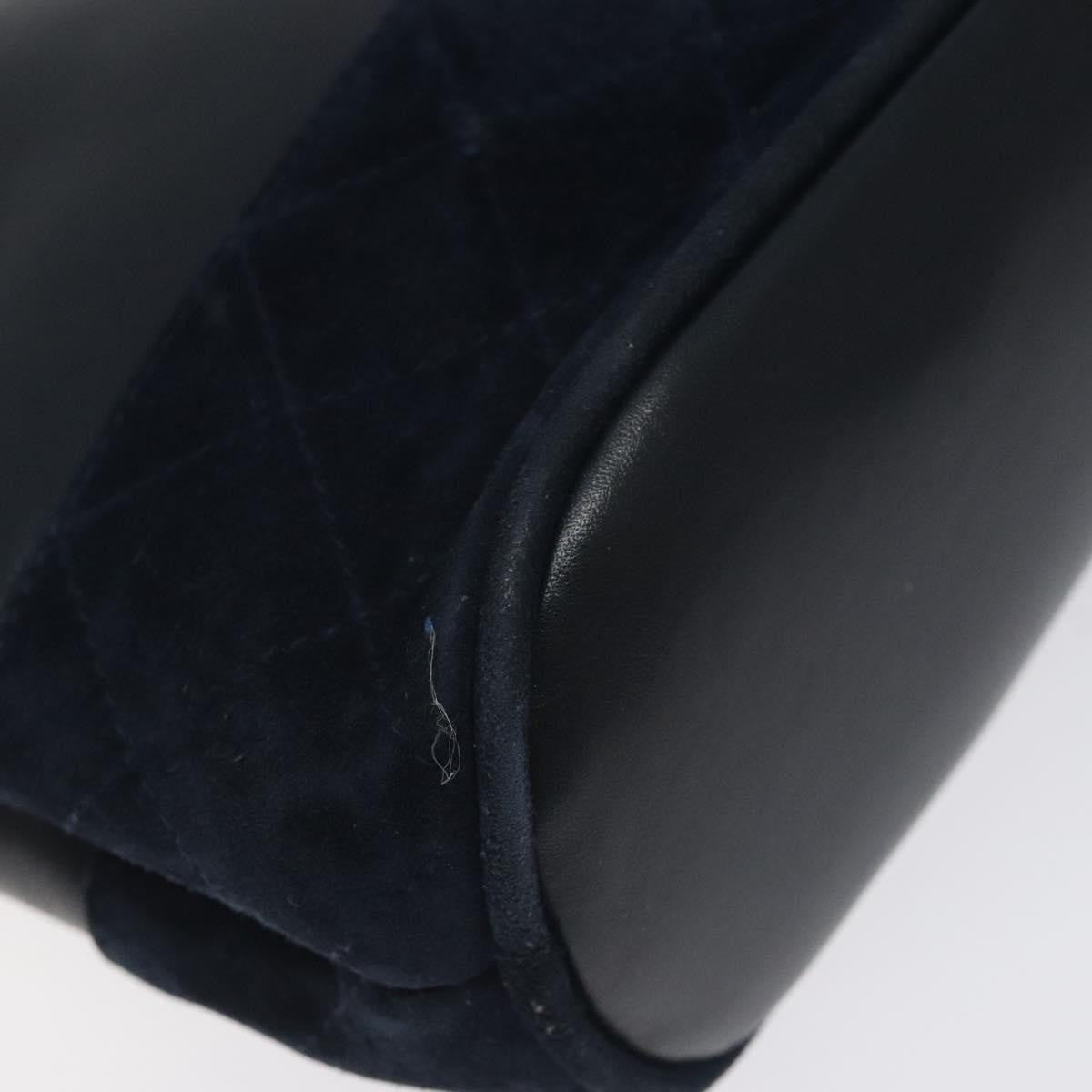 Salvatore Ferragamo Vintage Chain Shoulder Bag Leather, NAVY, LEATHER, Shoulder bag