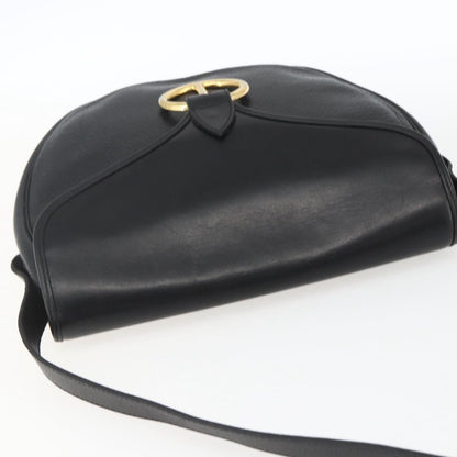 Christian Dior Vintage CD Flap Shoulder Bag Leather, BLACK, LEATHER, Shoulder bag