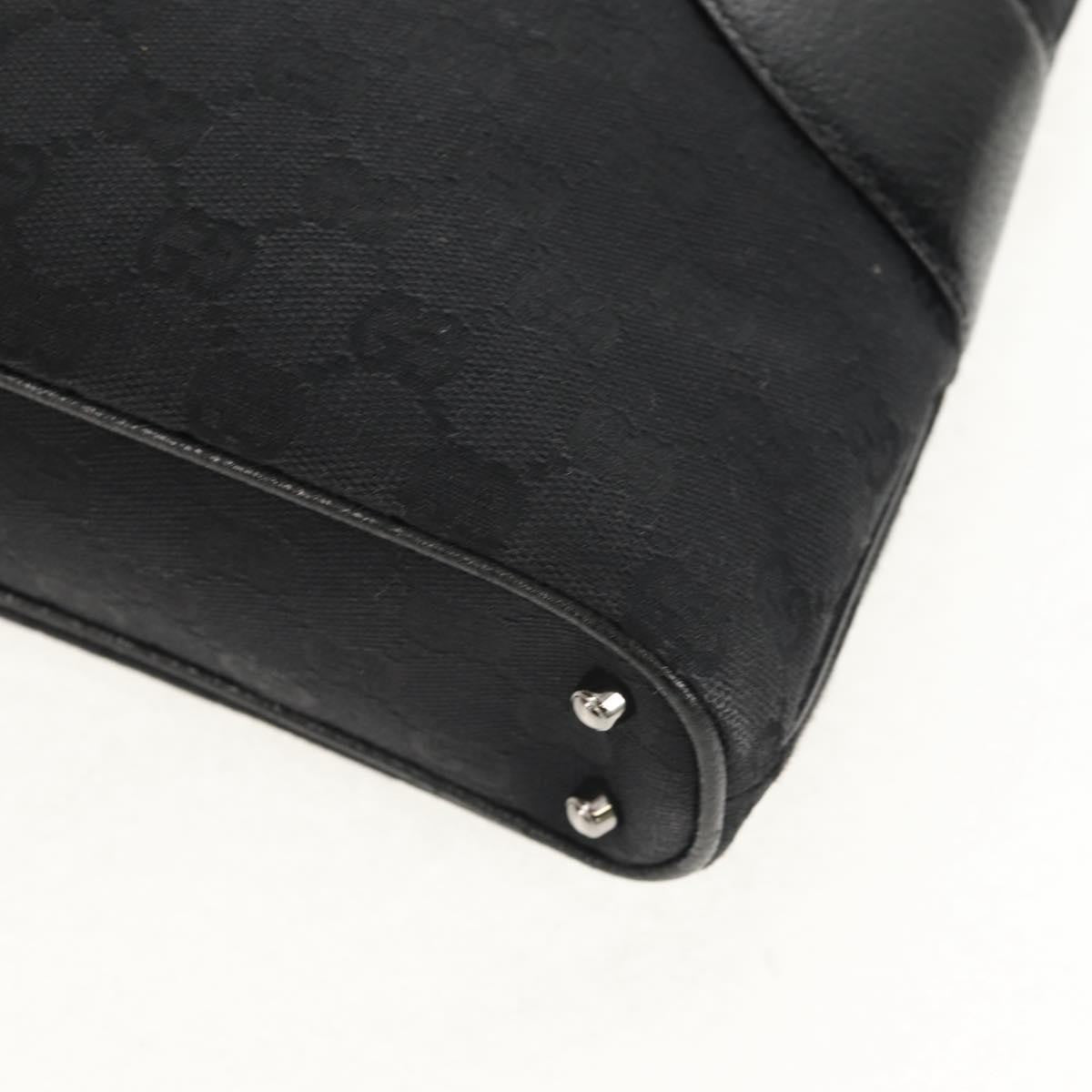 Gucci Vintage Ring Tote GG Canvas with Leather, BLACK, CANVAS, Handbag