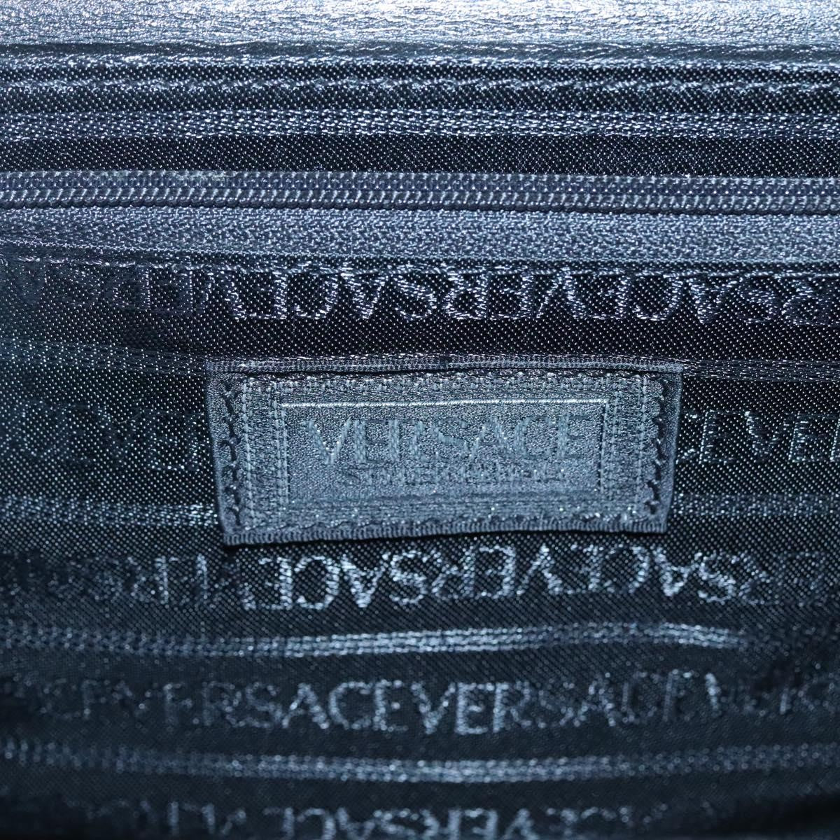 Versace Vintage Box Handle Bag Patent, BLACK, PATENT_LEATHER, Handbag