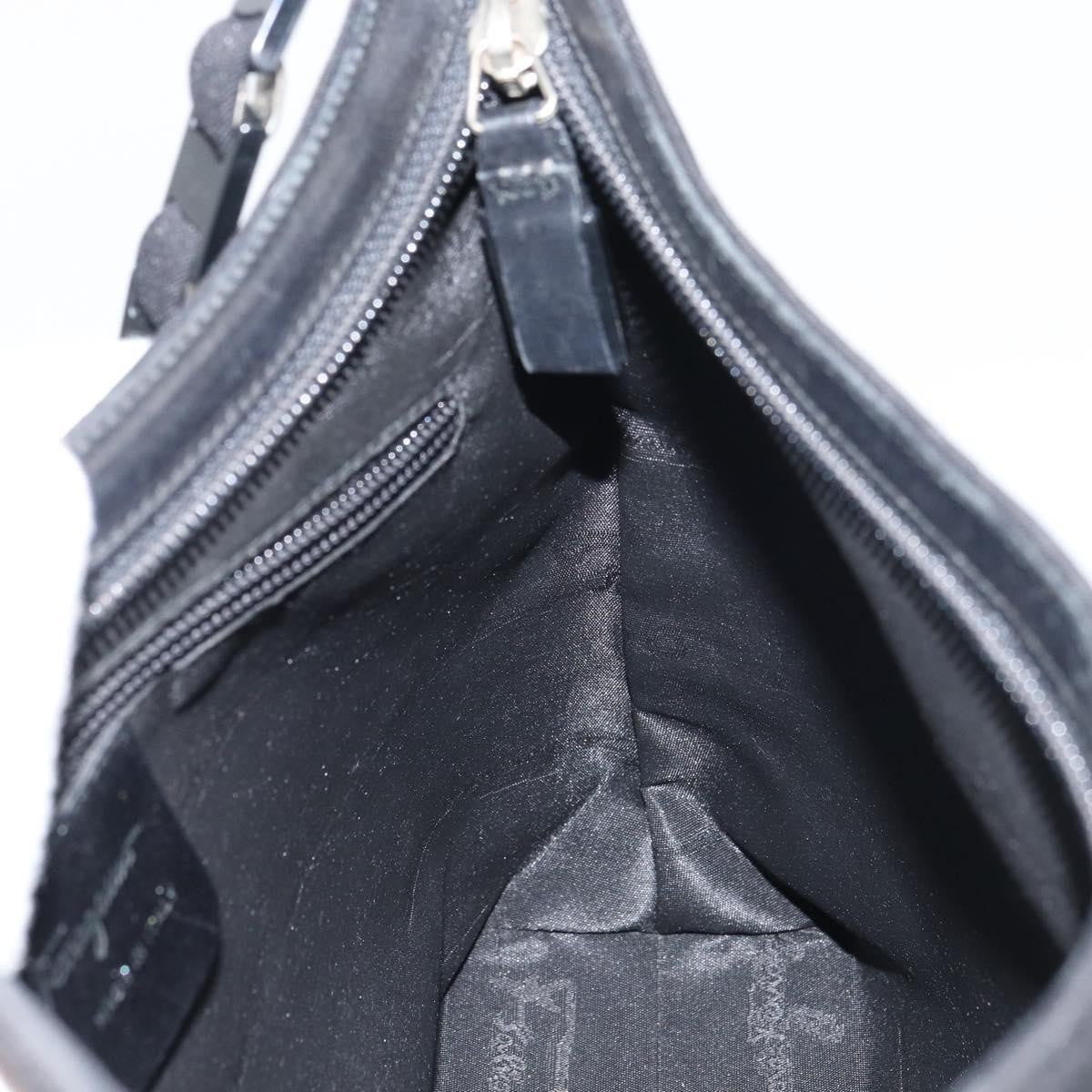 Salvatore Ferragamo Vala Shoulder Bag Nylon, BLACK, NYLON, Shoulder bag